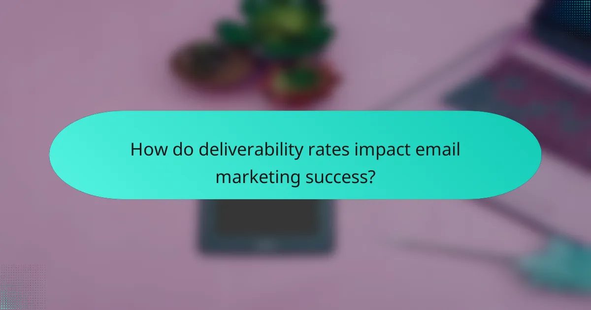 How do deliverability rates impact email marketing success?