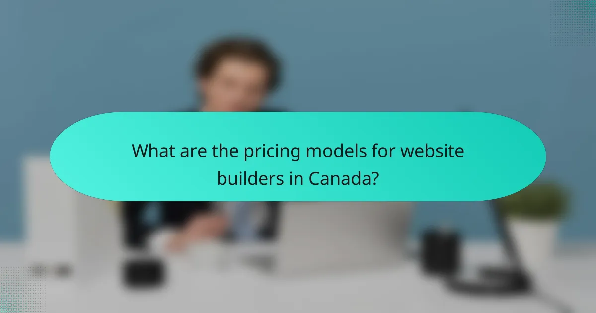 What are the pricing models for website builders in Canada?