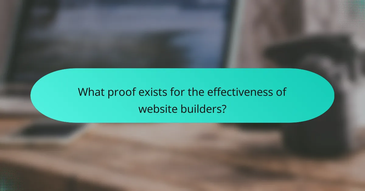 What proof exists for the effectiveness of website builders?