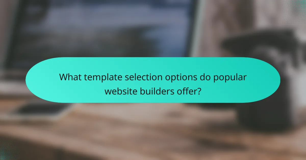 What template selection options do popular website builders offer?